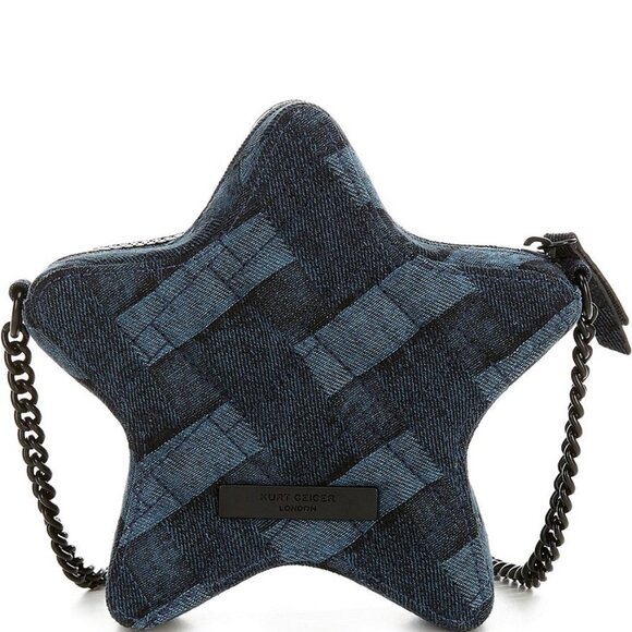 Kurt Geiger London The Kensington Denim Star Crossbody Bag - Picture 2 of 3